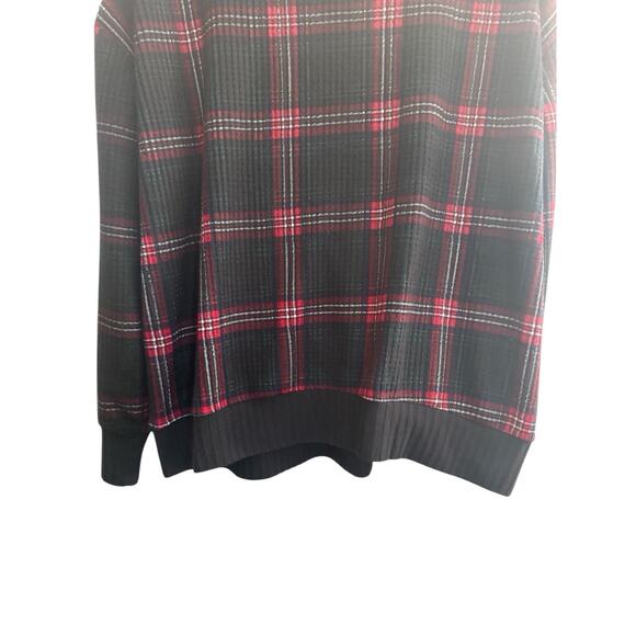 Torrid Size 2 Plaid Surplice Top Waffle Knit Holiday Drop Shoulder #5761 - Picture 10 of 16
